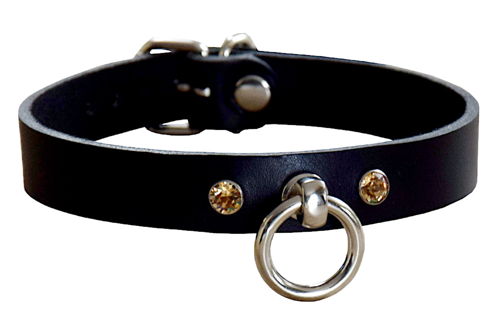 Edles BDSM Halsband mit SWAROVSKI Kristallen