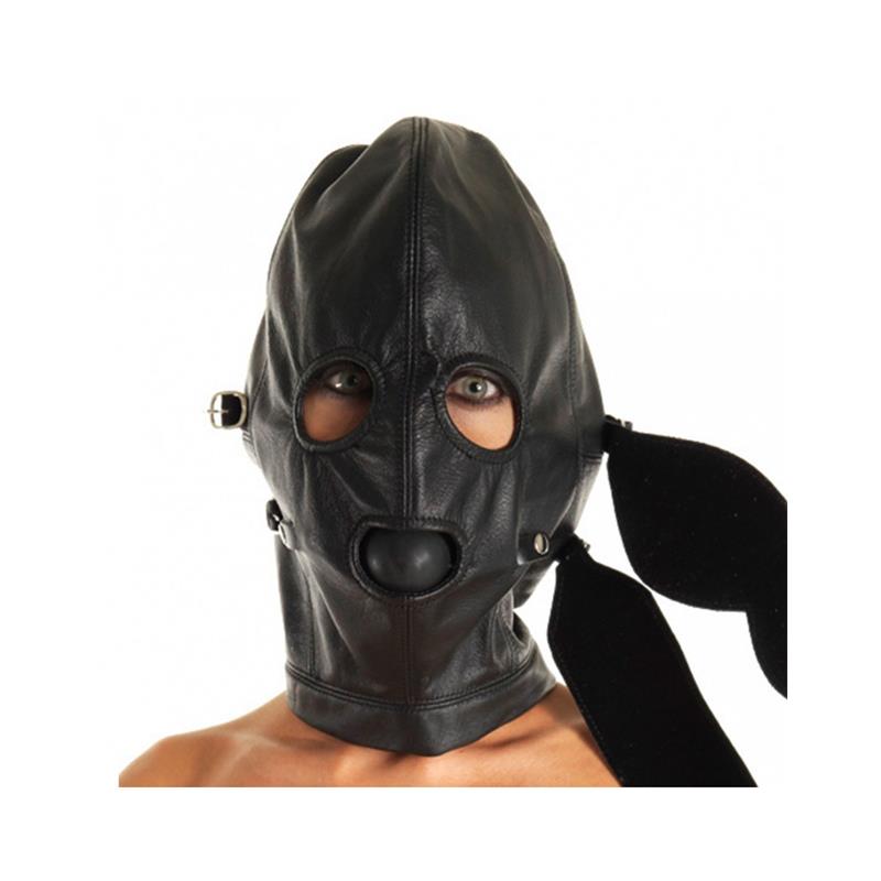 Bondage Maske Ledermaske mit Mundknebel