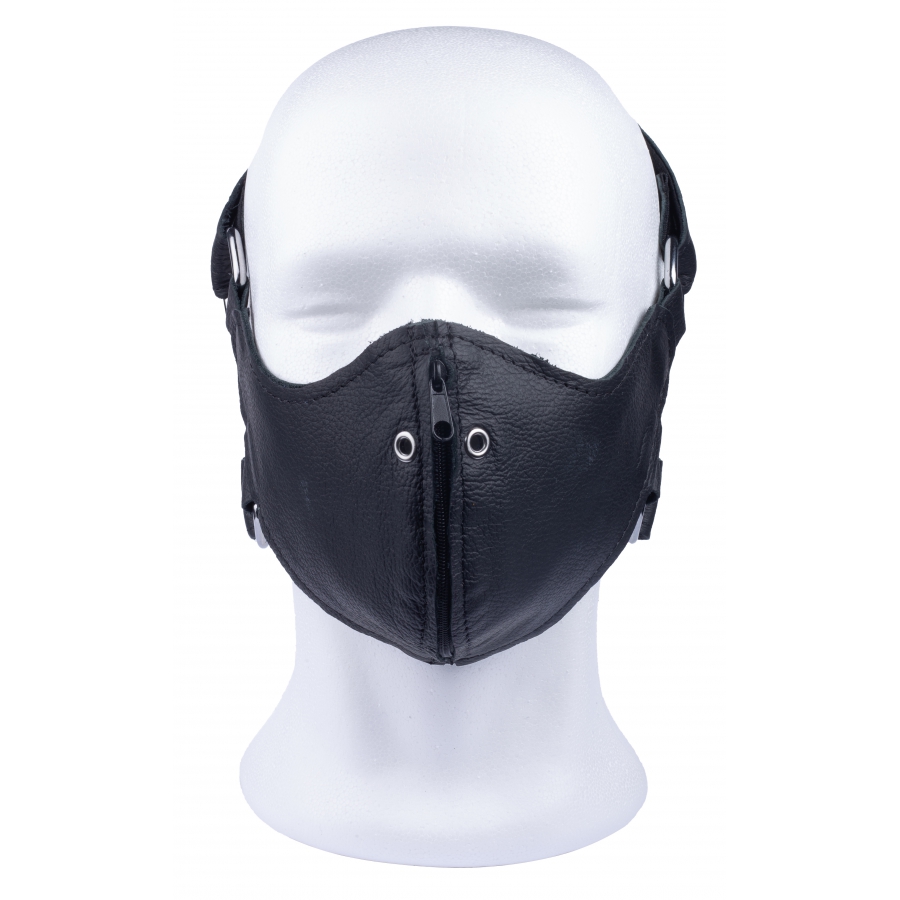 BDSM Maulkorb Ledermaske mit Reißverschluss