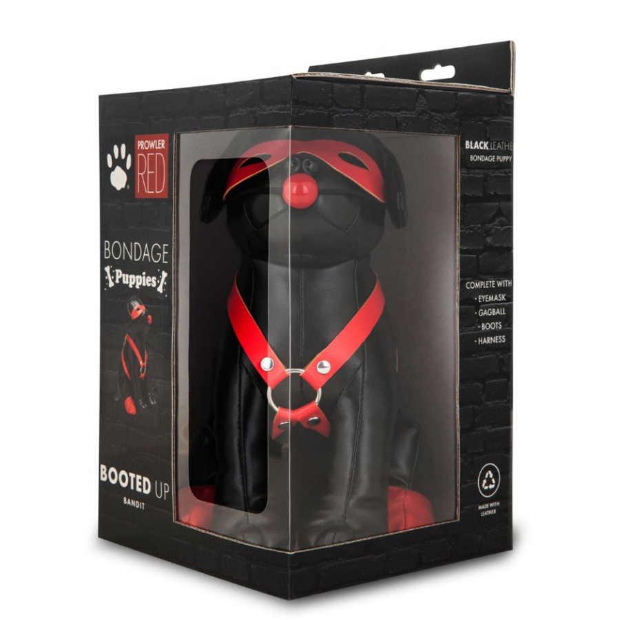 BDSM Welpchen Hund mit Harness, Knebel und Augenmaske
