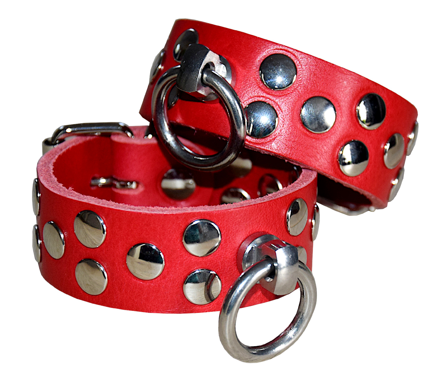 Premium Handfesseln mit Nieten und O-Ring