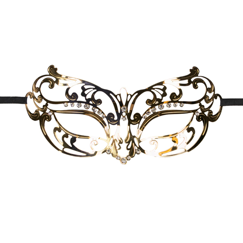Goldfarbene Metallmaske