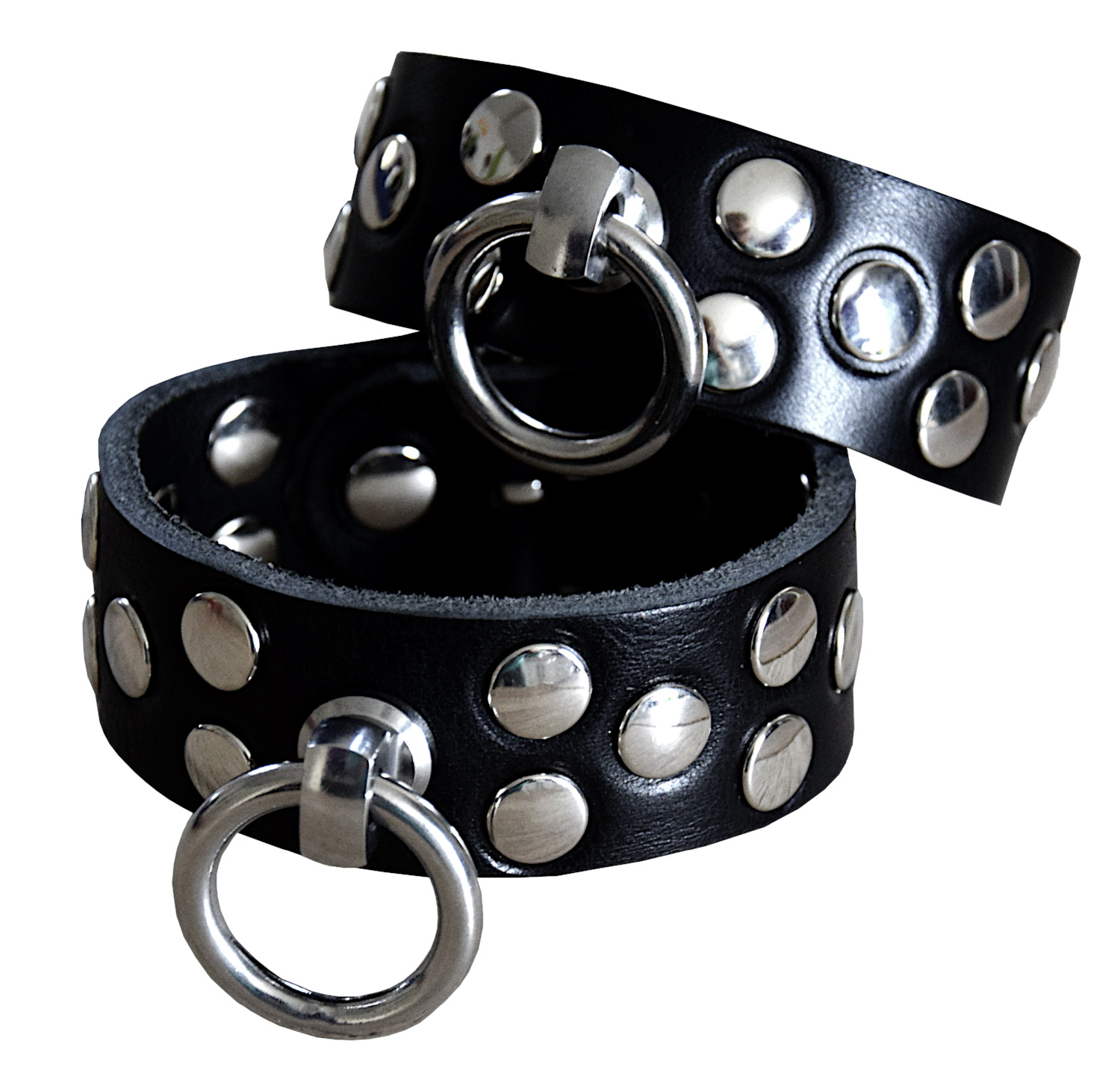 Premium Handfesseln mit Nieten und O-Ring
