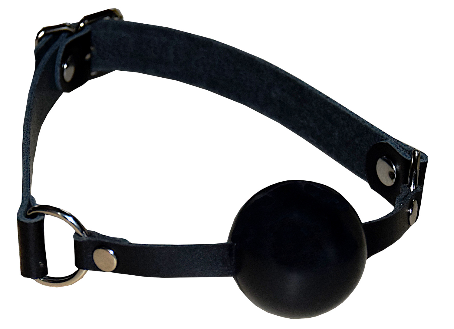 TERGINUM Ballknebel Ballgag mit schwarzem Ledergurt / Silikon oder Gummiball