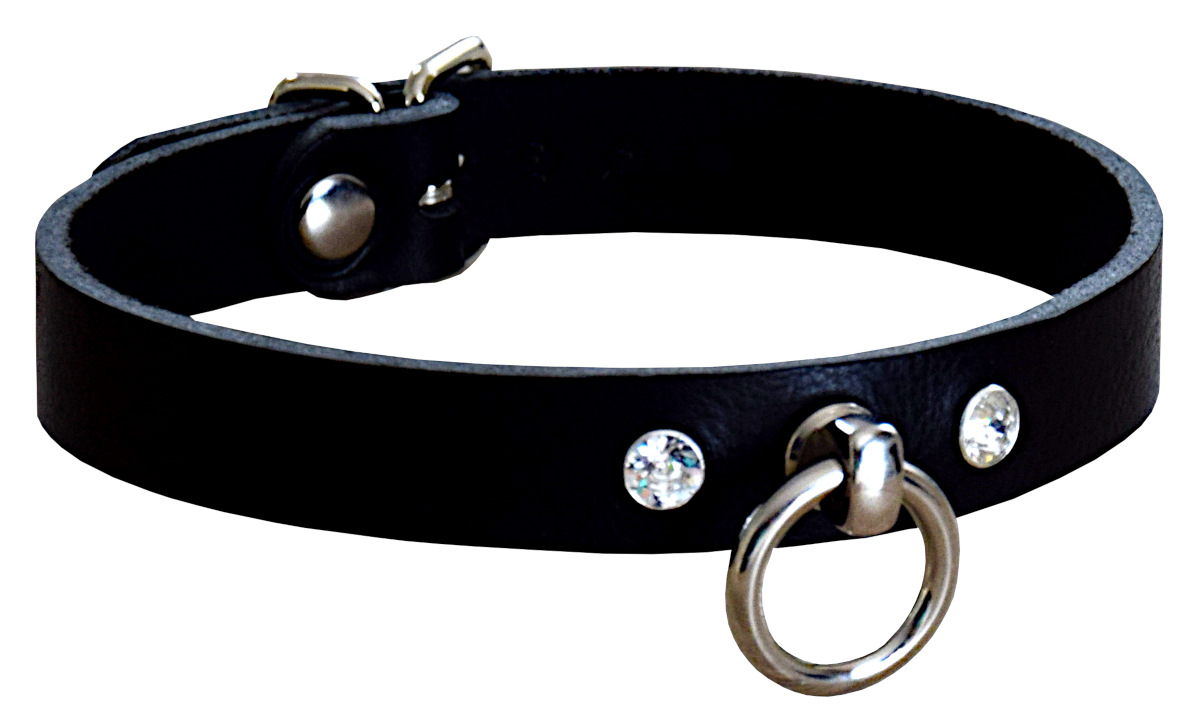 Edles BDSM Halsband mit SWAROVSKI Kristallen