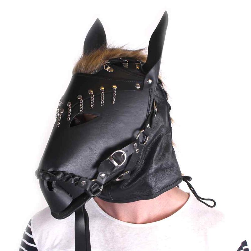 Horse Mask black leather