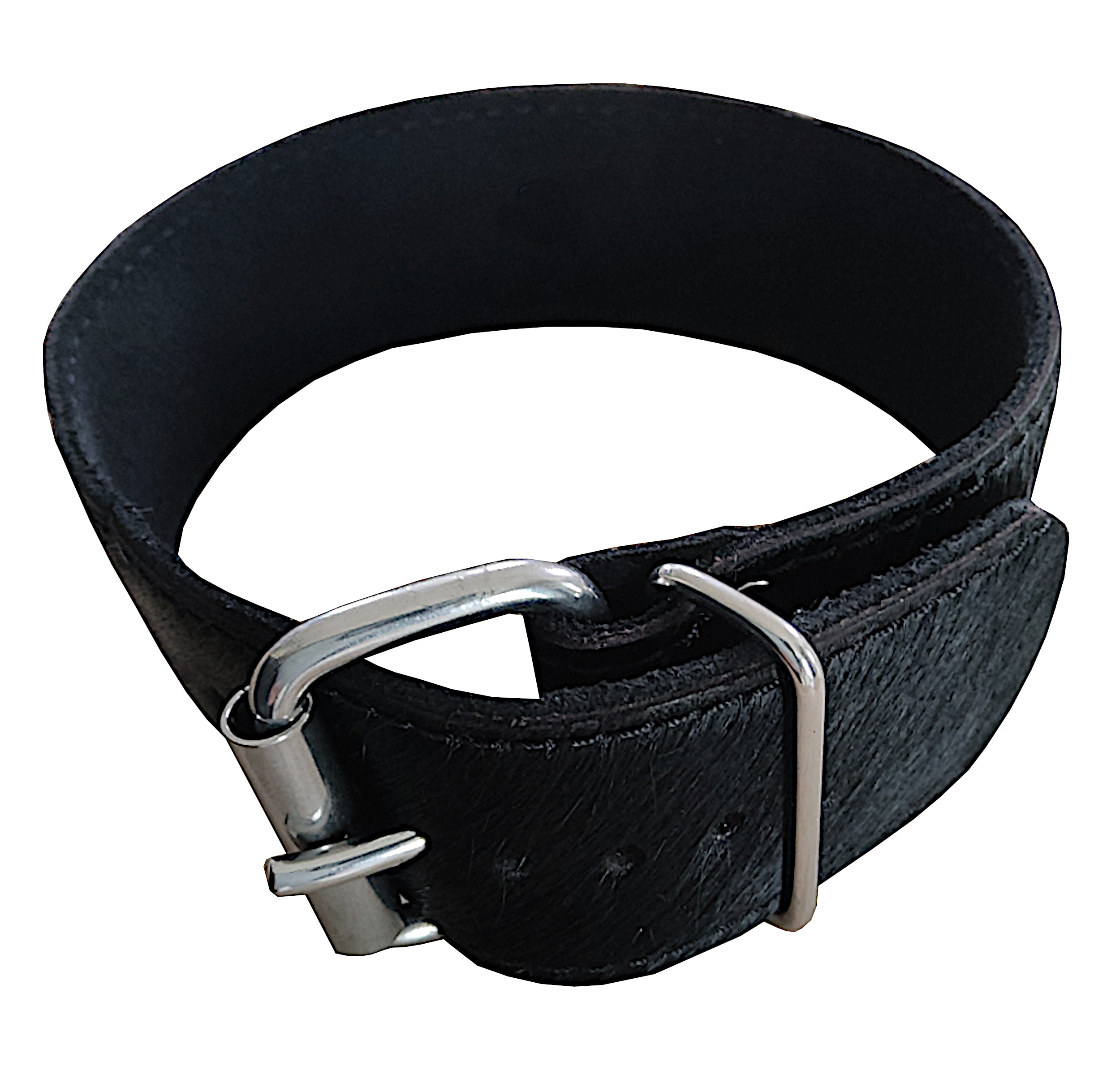 BDSM Kuhfell Halsband schwarz