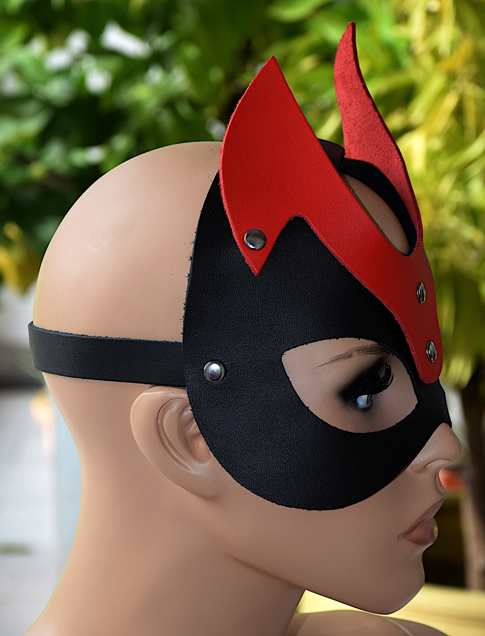 Gesichtsmaske Maske Ledermaske Teufelsmaske Red Devil