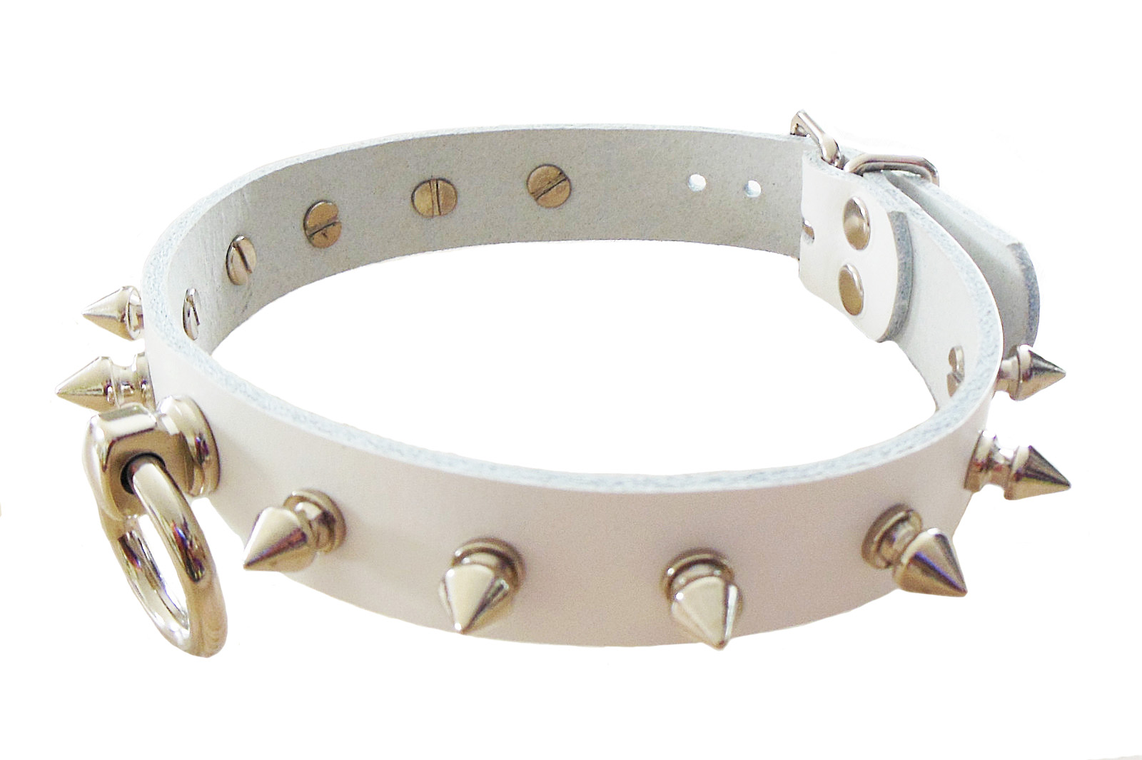 BDSM Halsband mit Killernieten und O-Ring