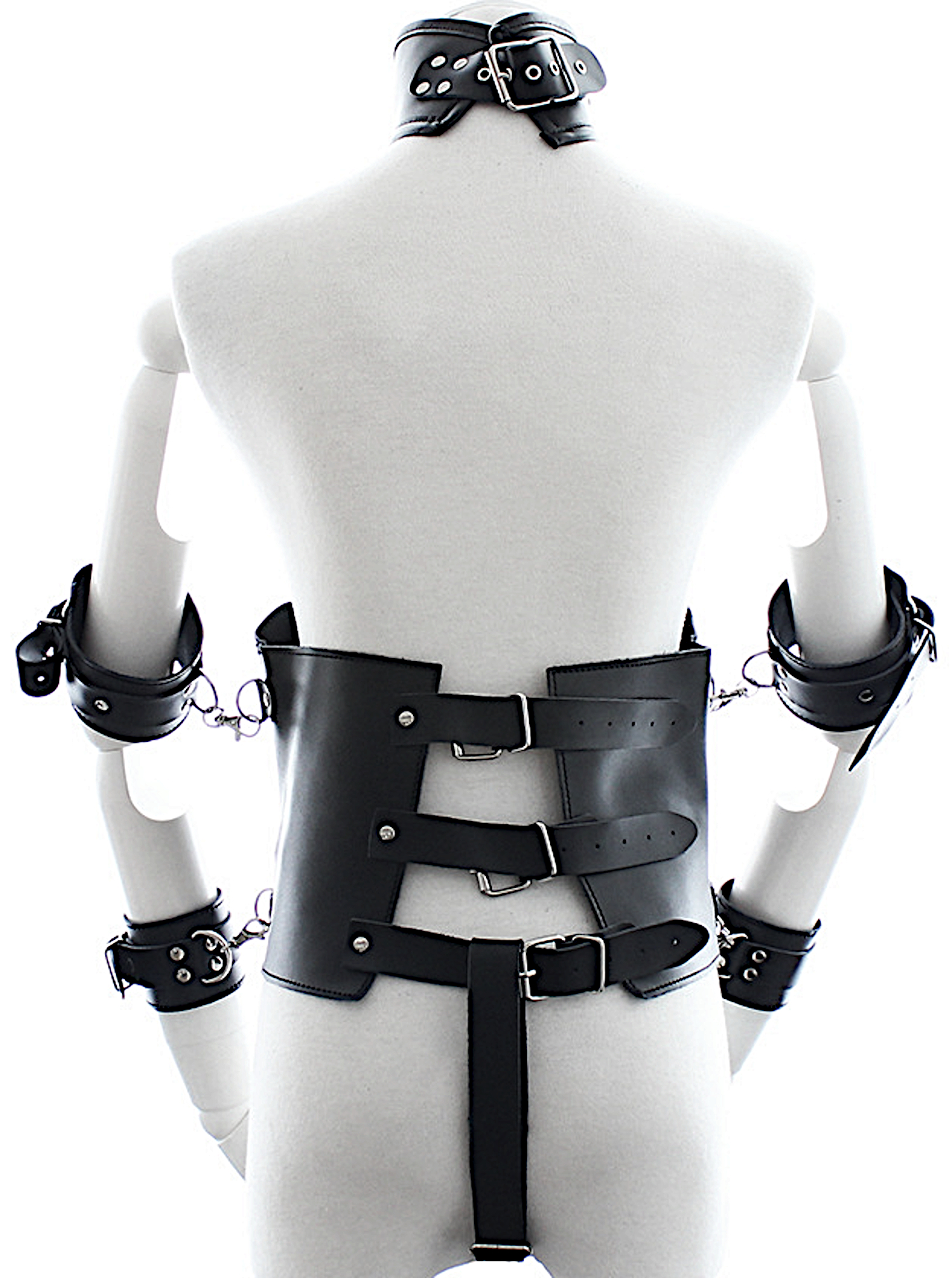 VEGAN Line Damen Bondage-Harness Korsett mit Armfesseln und Handfesseln