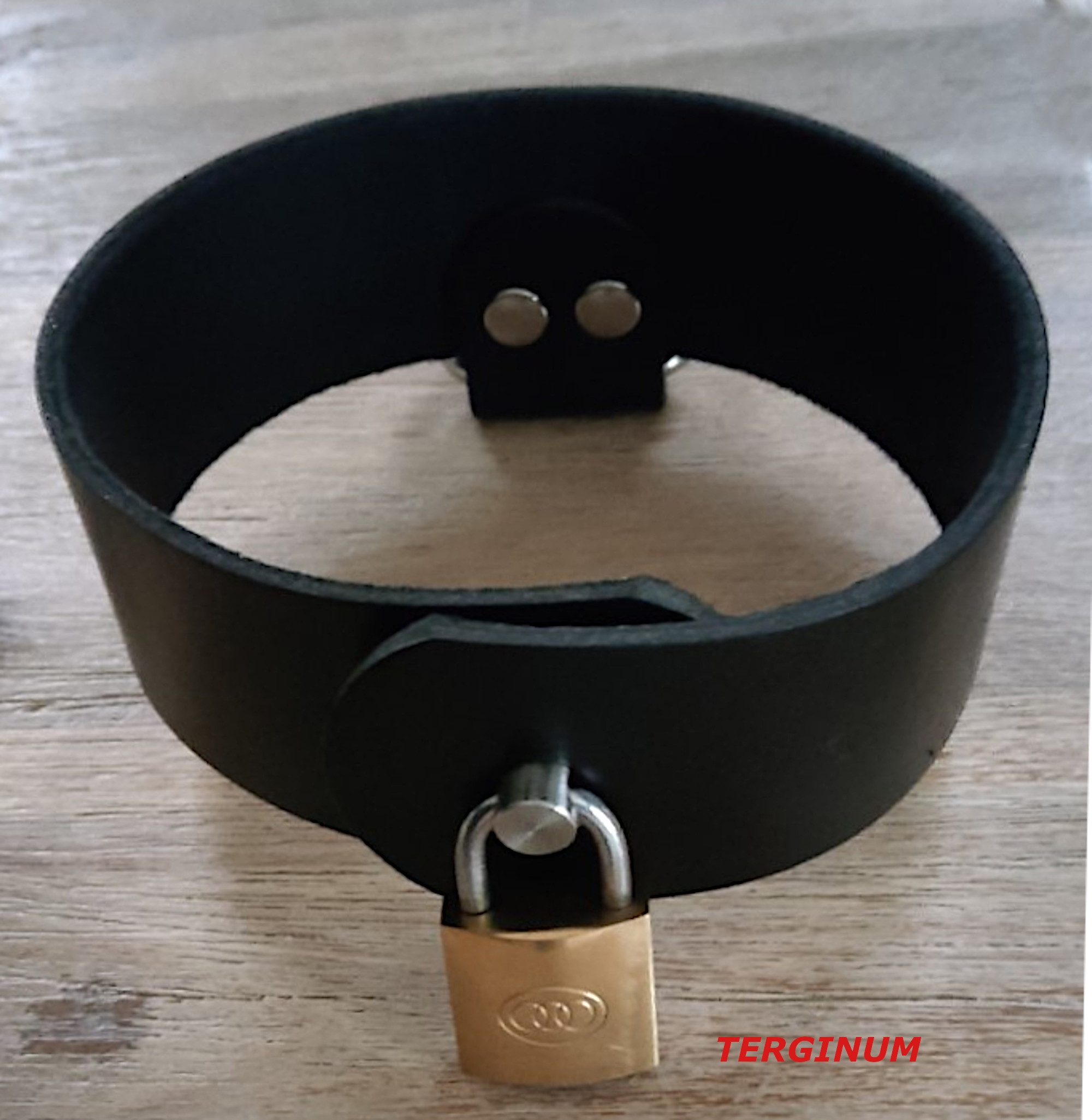 Abschließbares BDSM Halsband mit D-Ring / Verschluss: Steckbolzen inkl. Schloss / Maßanfertigung