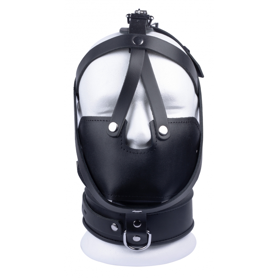 BDSM Maulkorb Ledermaske Gesichtsmaske Sklavenmaske mit Halsband