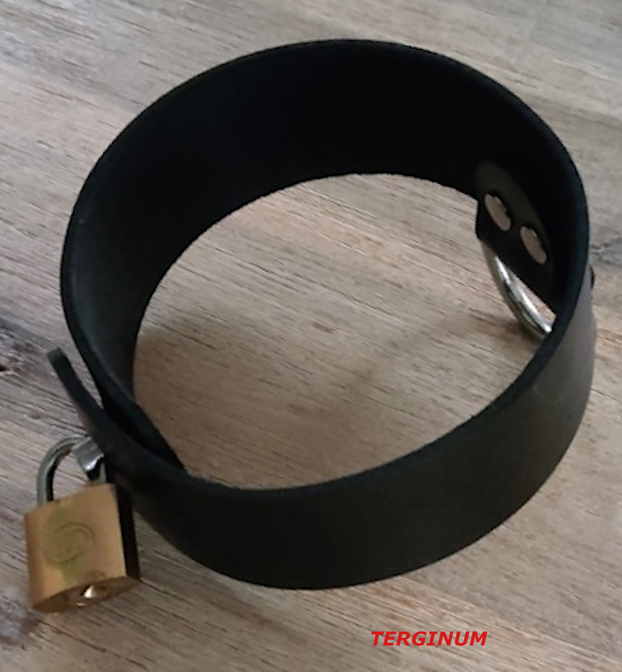 Abschließbares BDSM Halsband mit D-Ring / Verschluss: Steckbolzen inkl. Schloss / Maßanfertigung