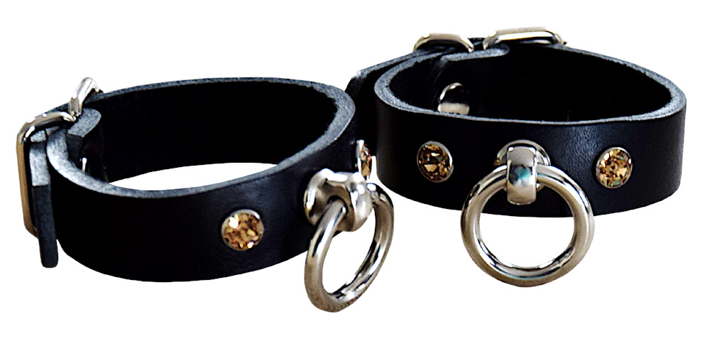 Terginum Handfesseln mit SWAROVSKI Kristallen, topaz