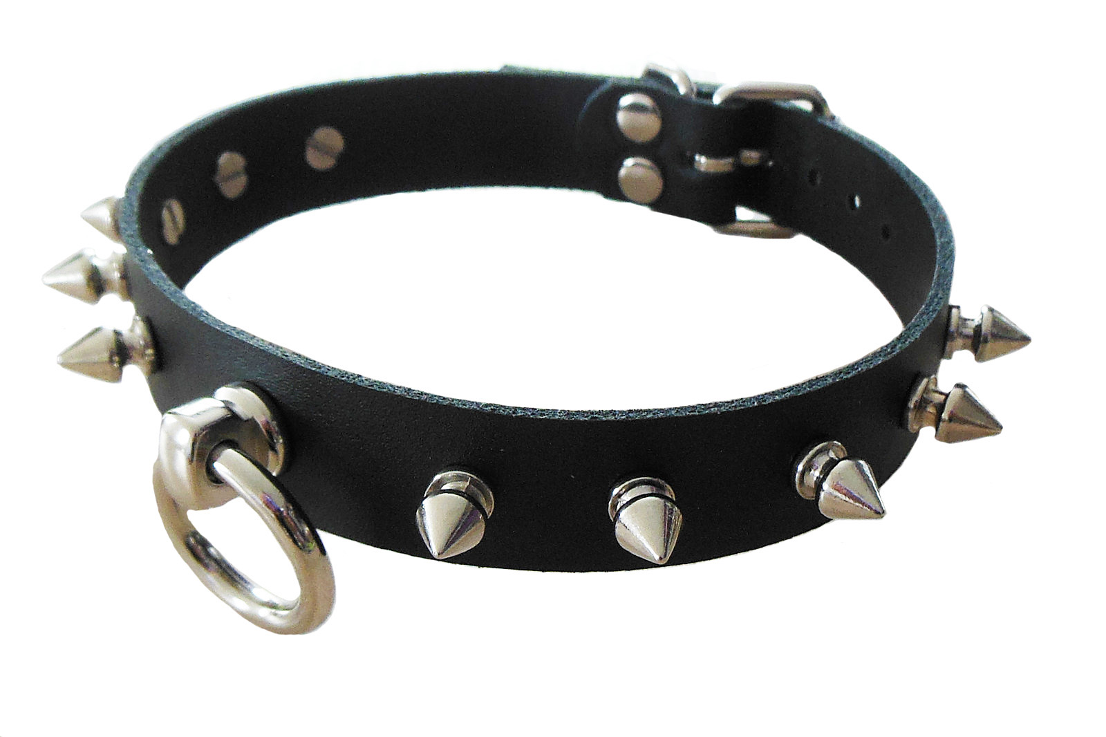 BDSM Halsband mit Killernieten und O-Ring