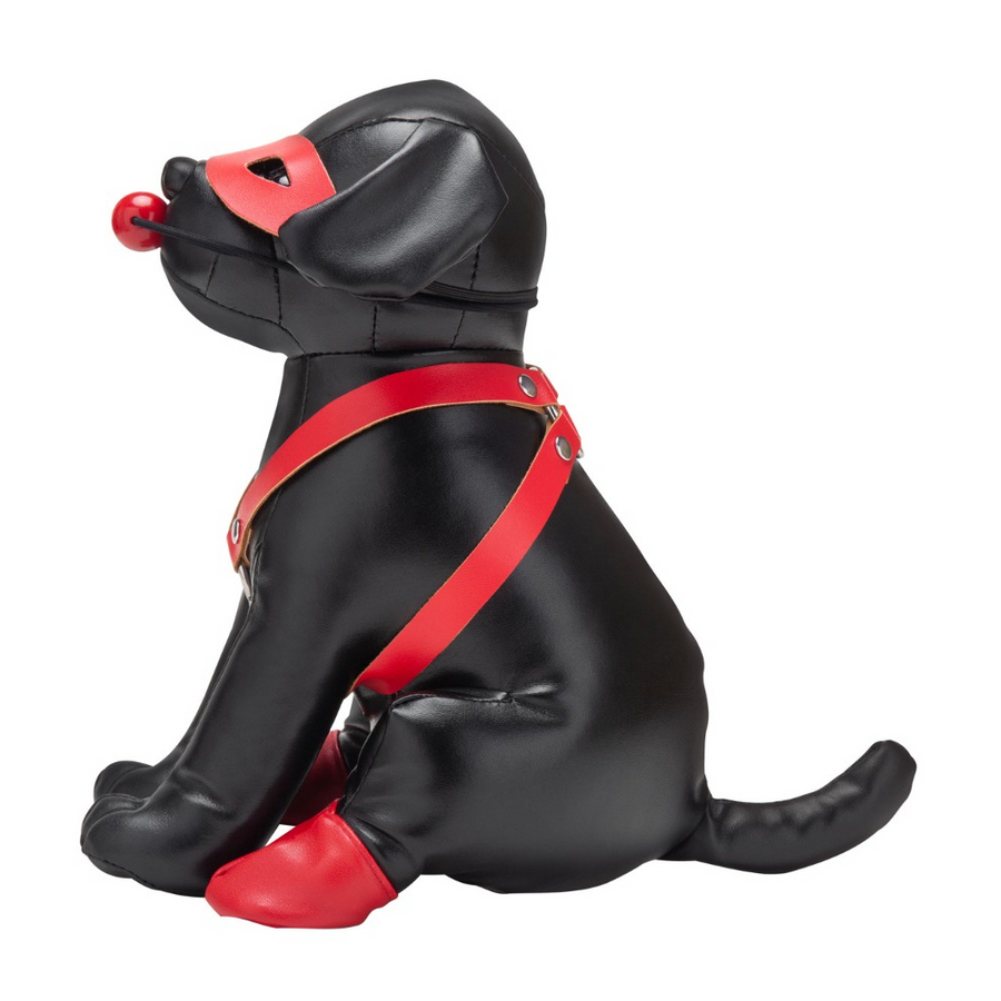 BDSM Welpchen Hund mit Harness, Knebel und Augenmaske