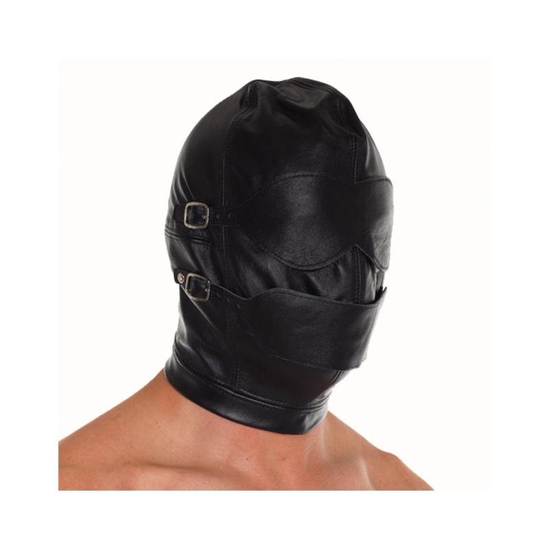 Bondage Maske Ledermaske mit Mundknebel