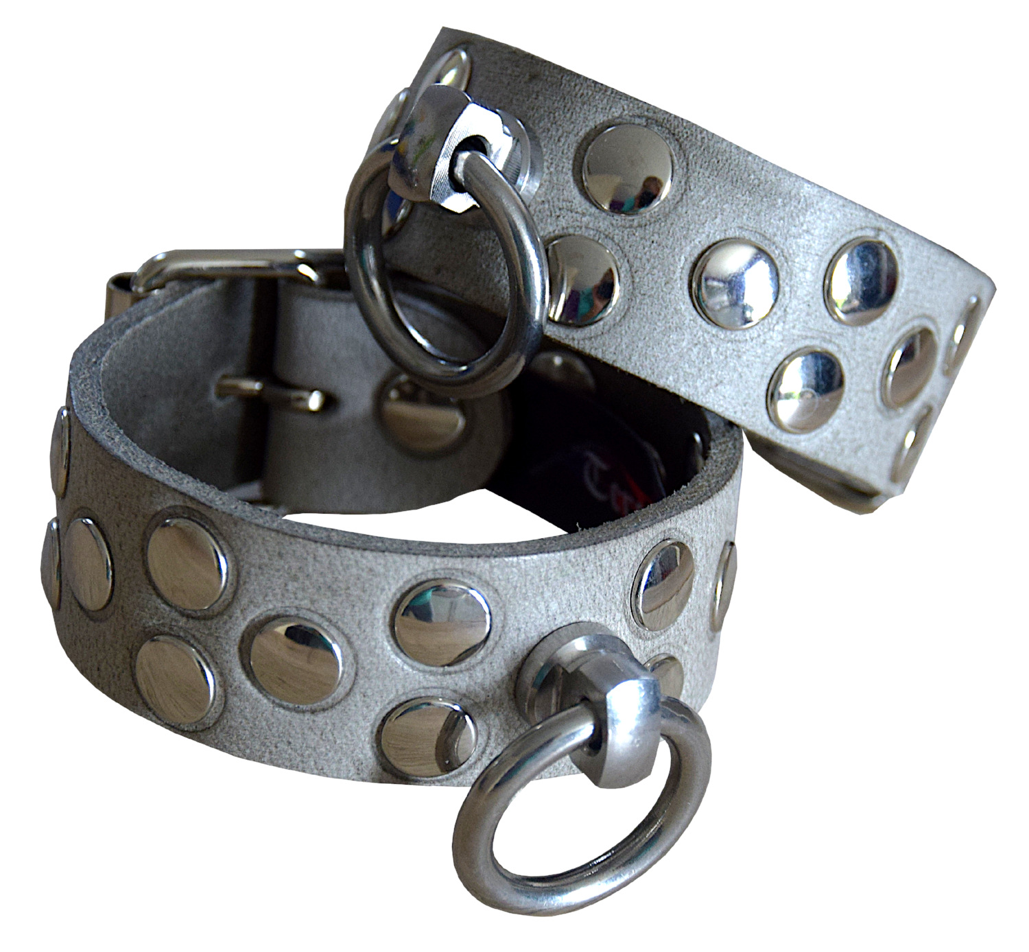 Premium Handfesseln mit Nieten und O-Ring