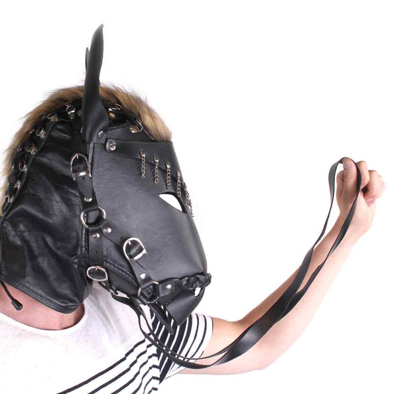 Horse Mask black leather