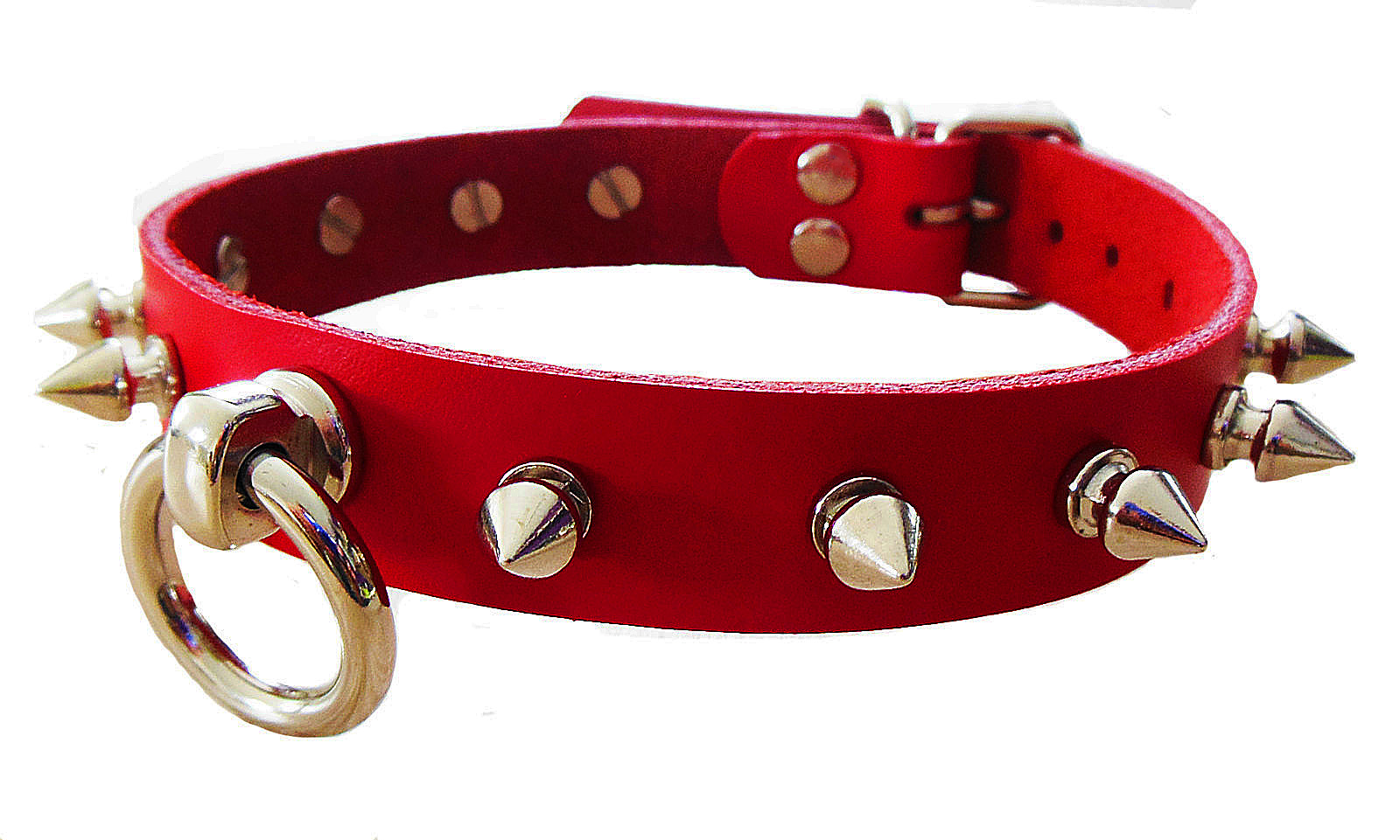 BDSM Halsband mit Killernieten und O-Ring