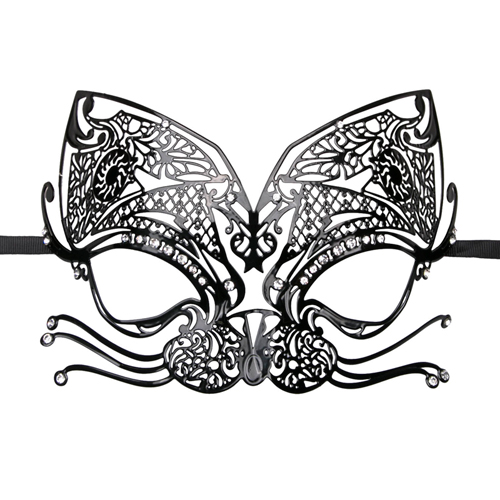 Durchbrochene schwarze venezianische Maske