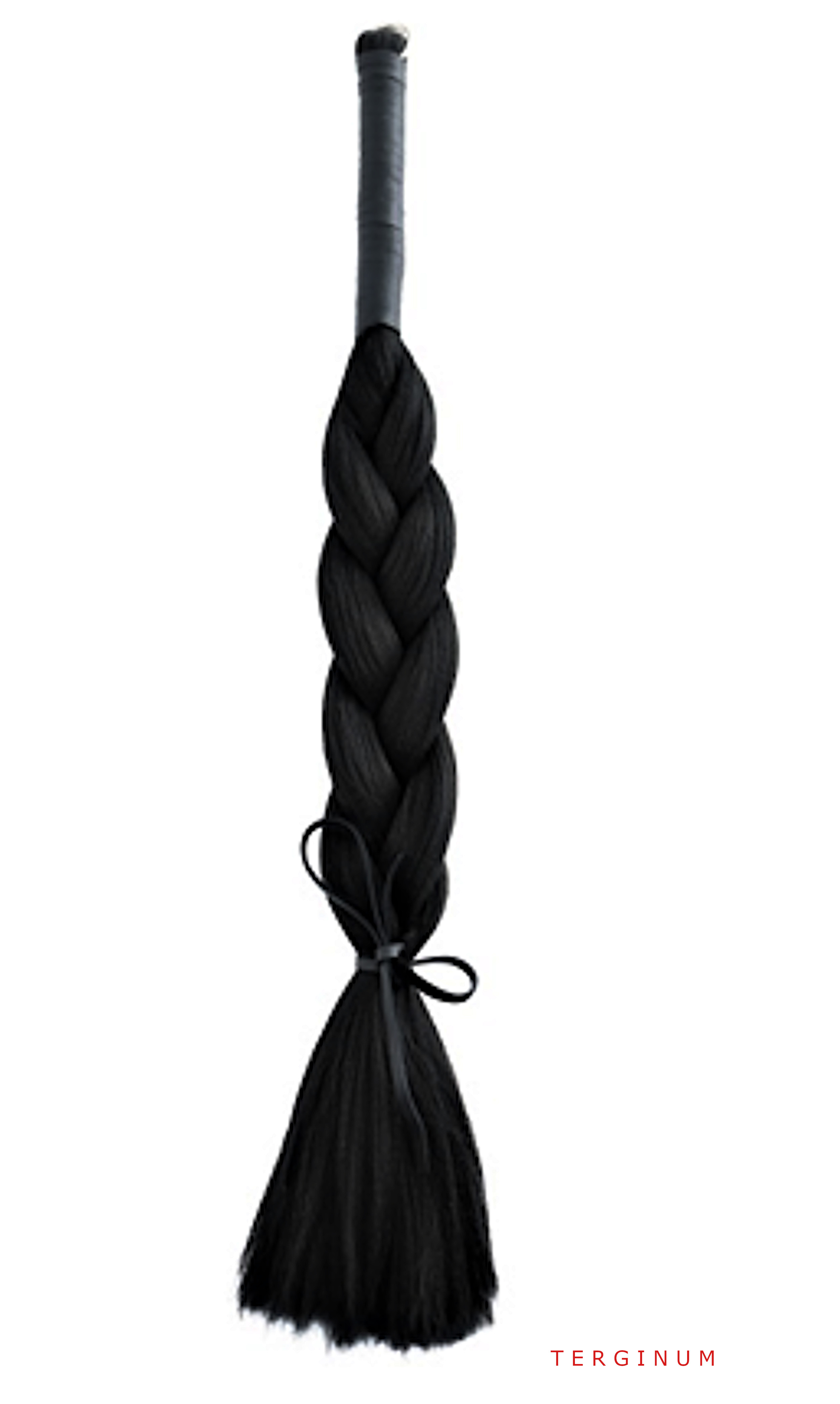 Peitsche Flogger Kunsthaar schwarz