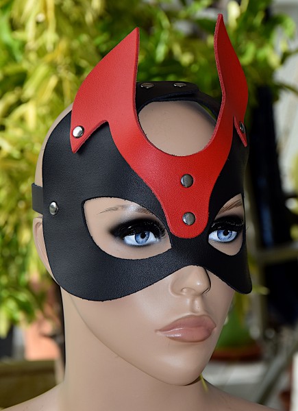 Gesichtsmaske Maske Ledermaske Teufelsmaske Red Devil
