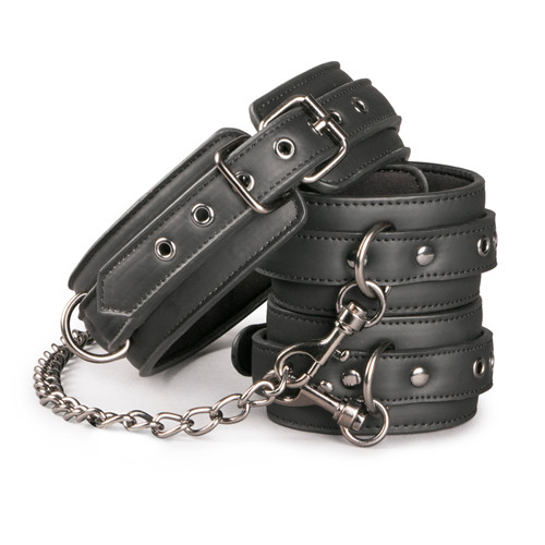 Leather Collar With Handcuffs