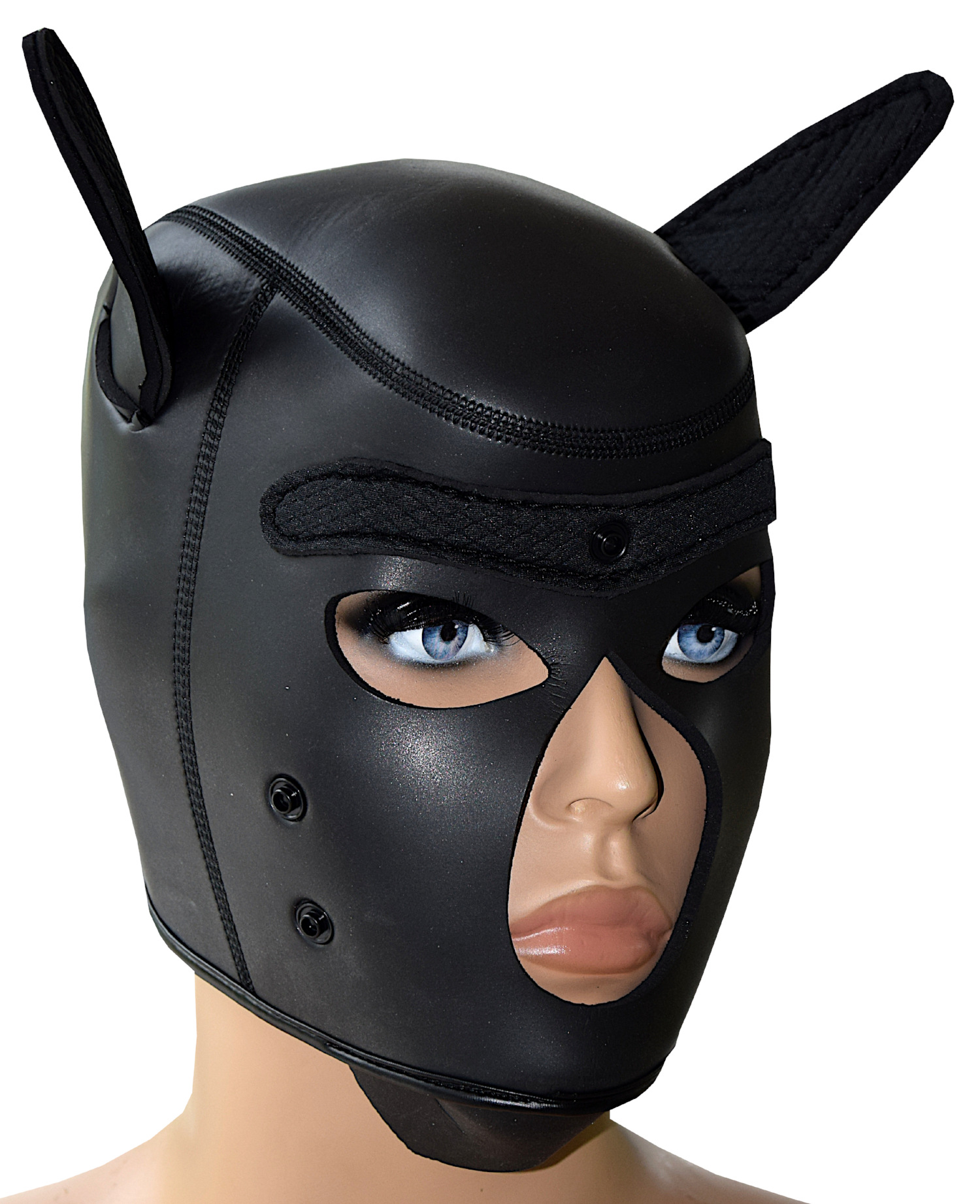 usmley Petplay Puppy Maske Schwarz Hundemaske Leder mit Ohren,Unisex Einheitsgr/ö/ße