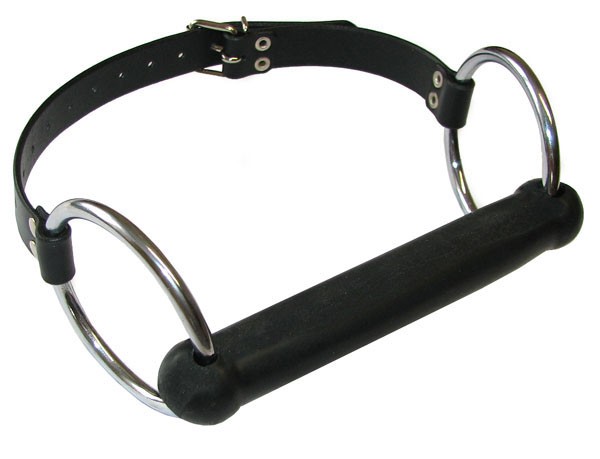 Leather Snaffle Gag with rubber gag