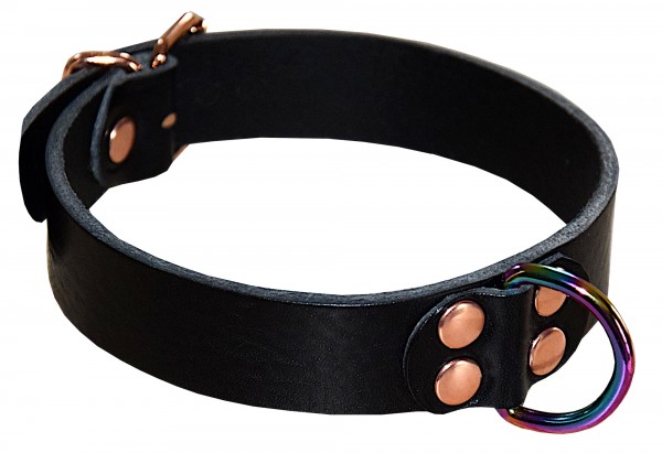 Robustes Bondagehalsband Regenbogen / Maßanfertigung