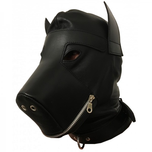 BDSM Fetisch Kopfmaske Hundemaske Ledermaske DOGGY