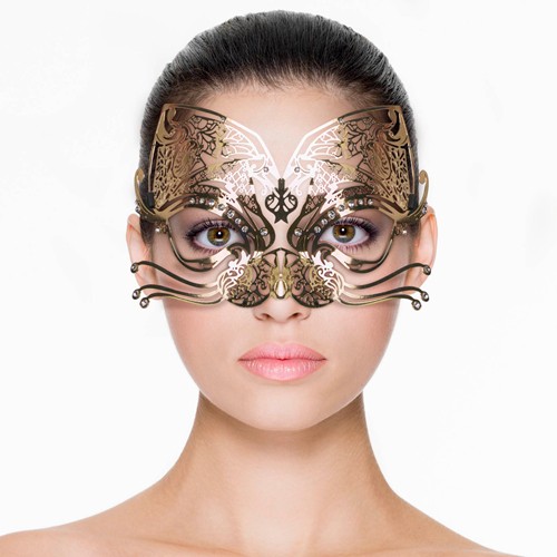 Venetian Metal Eye Mask gold - cat