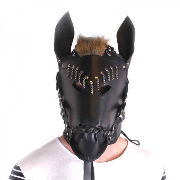 Horse Mask black leather