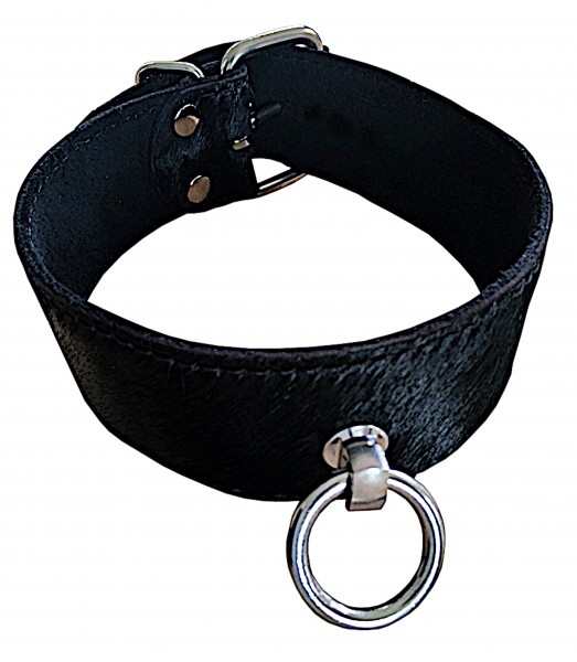 BDSM Kuhfell Halsband schwarz