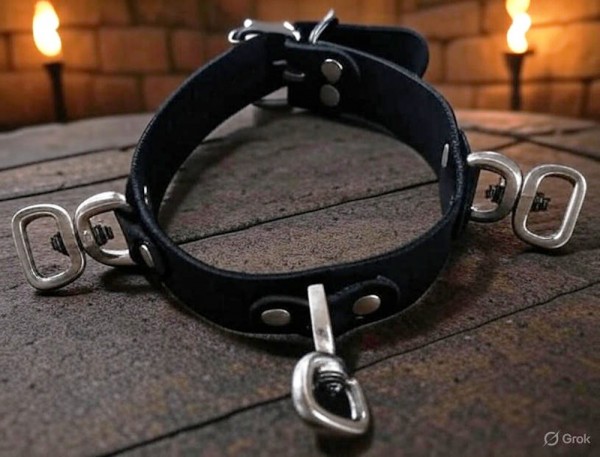 BDSM Leather bondage collar