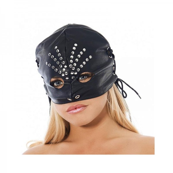 Bondage Leather mask with rivets