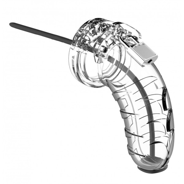 Harnröhren-Keuschheitskäfig mit Silikon Schaft 14 x 5,5 cm transparent