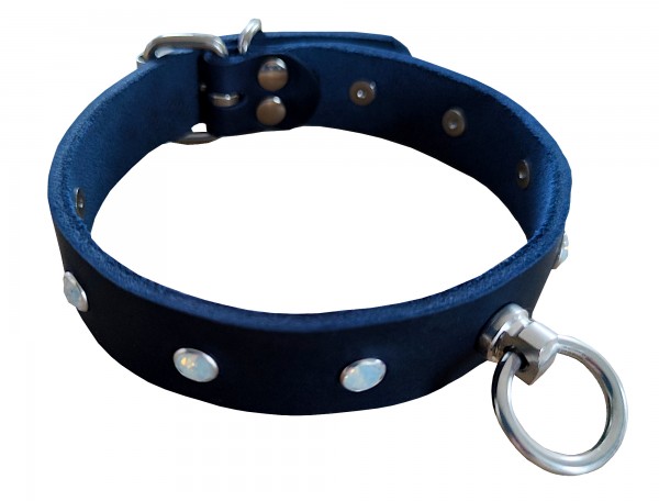 Exklusives PREMIUM Halsband mit SWAROVSKI Kristallen - blau