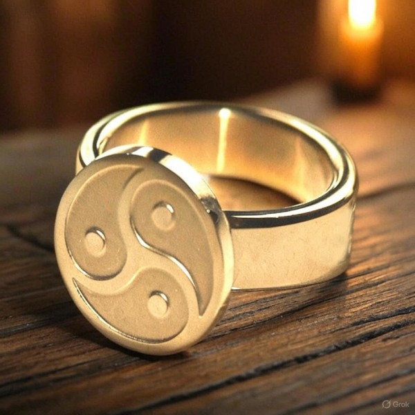 BDSM Ring Triskelion - gold