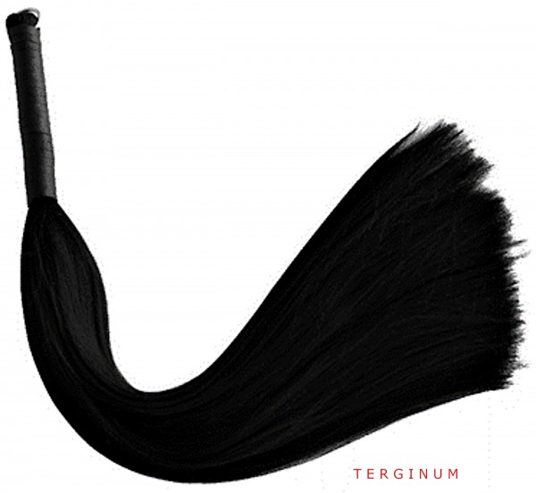 Synthetic Hair Whip Flogger Painted Black